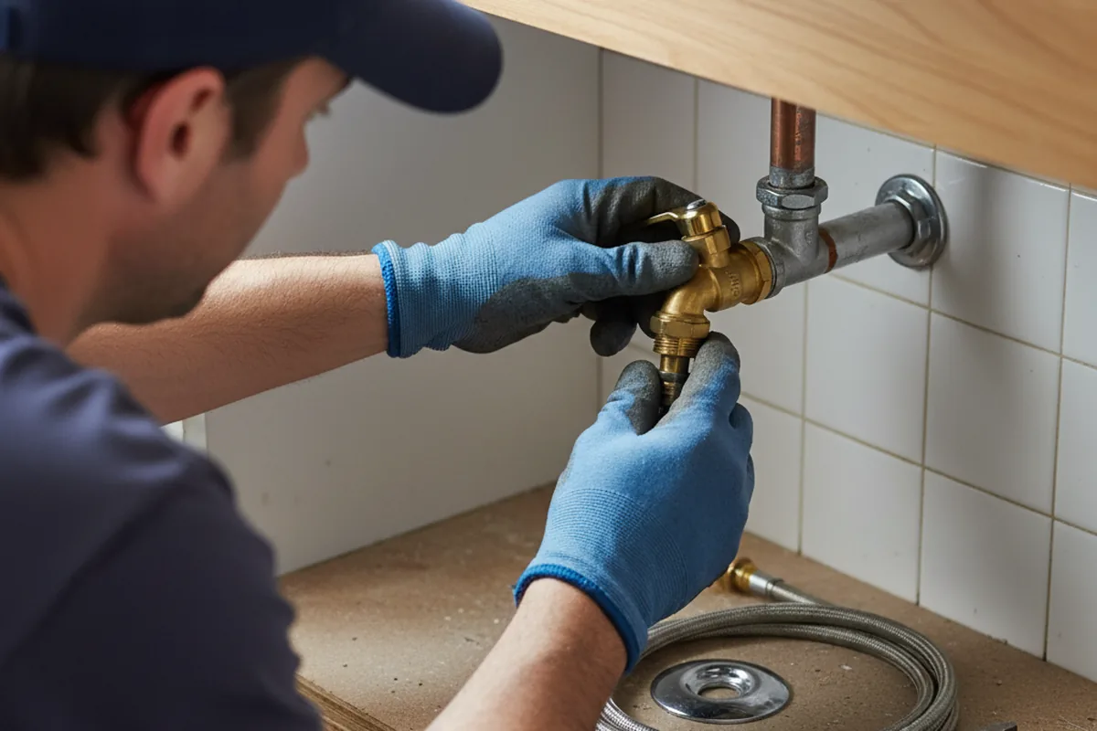 Shutoff valve and fitting work during Burst Pipe Repair in Buffalo